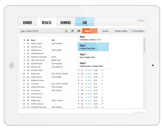 timing-scoring-software on tablet